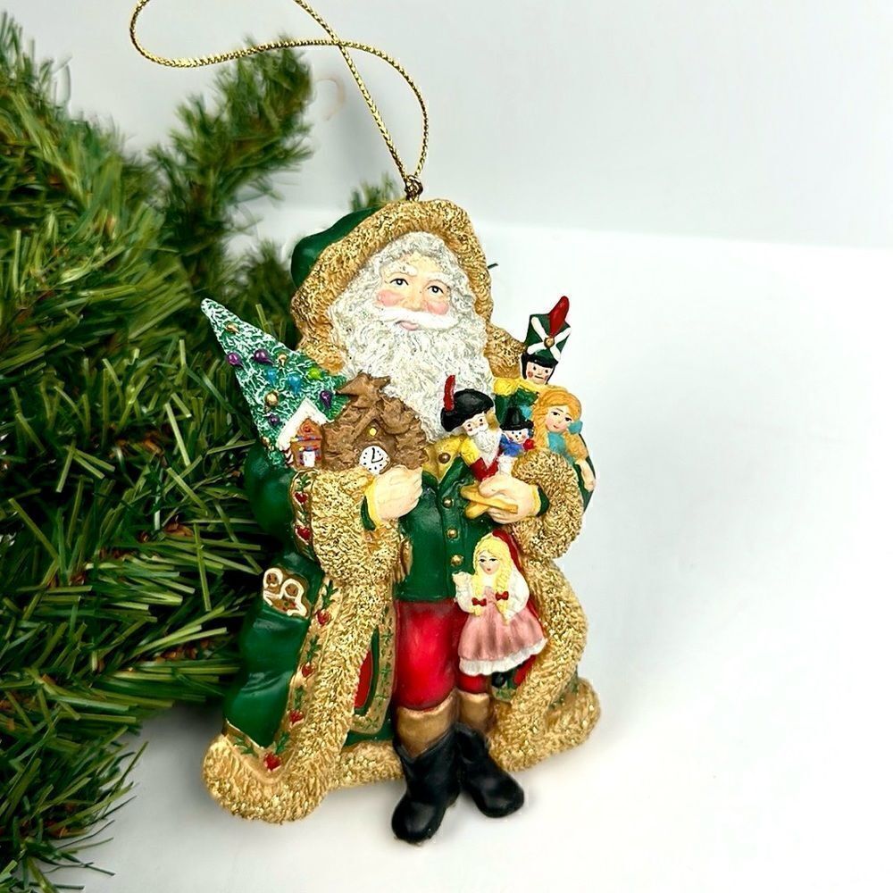 Vintage Germany Christmas Ornament Santa with Presents Rare